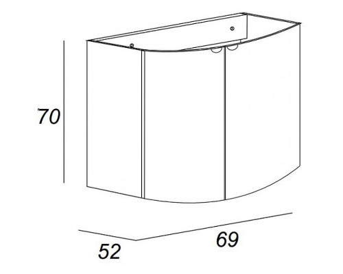Тумба под раковину Cezares Rialto 70 55170 подвесная Bianco opaco