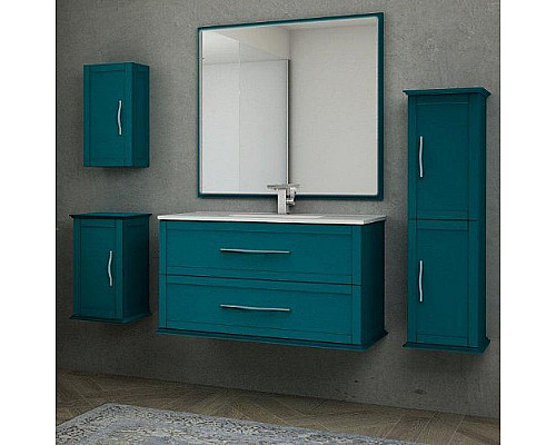 Купить Тумба под раковину Cezares Tiffany 100 54953 подвесная Blu Petrolio в магазине сантехники Santeh-Crystal.ru