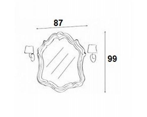 Зеркало Cezares Topazio 87 TO03.02 Ciliegio Anticato