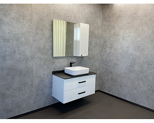 Купить Зеркало со шкафом Comforty Амстердам 95 00004143986 Белый глянец в магазине сантехники Santeh-Crystal.ru