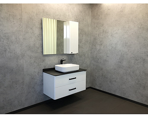 Купить Зеркало со шкафом Comforty Амстердам 95 00004143986 Белый глянец в магазине сантехники Santeh-Crystal.ru