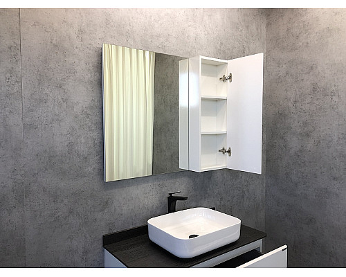 Купить Зеркало со шкафом Comforty Амстердам 95 00004143986 Белый глянец в магазине сантехники Santeh-Crystal.ru