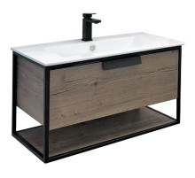 Тумба с раковиной Comforty Бонн 90 00-00003466 подвесная Дуб темный