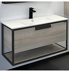 Тумба с раковиной Comforty Бонн 90 00-00011781 подвесная Дуб дымчатый