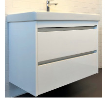 Тумба с раковиной Comforty Дублин 90 00-00005213 подвесная Белая глянцевая