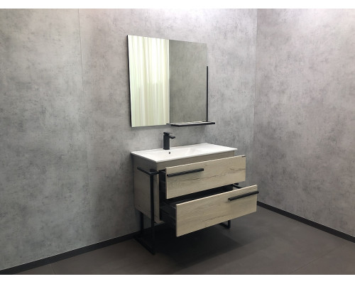 Приобрести Тумба с раковиной Comforty Дюссельдорф 90 00-00004093 Дуб дымчатый в магазине сантехники Santeh-Crystal.ru