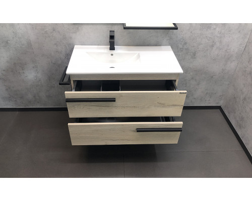 Приобрести Тумба с раковиной Comforty Дюссельдорф 90 00-00004093 Дуб дымчатый в магазине сантехники Santeh-Crystal.ru