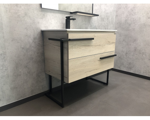 Приобрести Тумба с раковиной Comforty Дюссельдорф 90 00-00004093 Дуб дымчатый в магазине сантехники Santeh-Crystal.ru