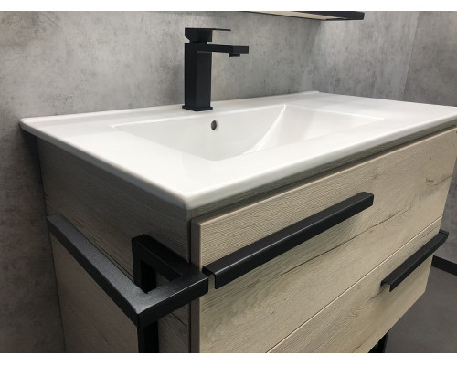 Приобрести Тумба с раковиной Comforty Дюссельдорф 90 00-00004093 Дуб дымчатый в магазине сантехники Santeh-Crystal.ru