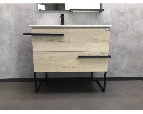 Приобрести Тумба с раковиной Comforty Дюссельдорф 90 00-00004093 Дуб дымчатый в магазине сантехники Santeh-Crystal.ru