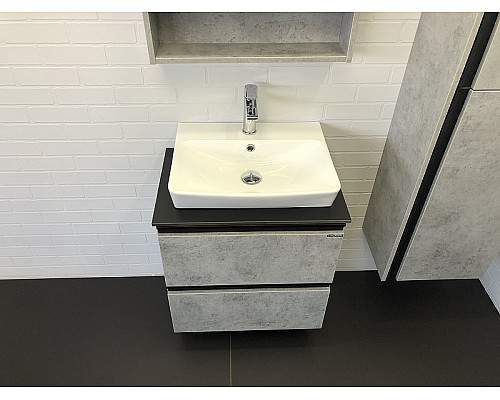 Santeh-Crystal.ru: Тумба с раковиной Comforty Эдинбург 60-2 00-00005700 подвесная Бетон светлый Заказать Тумба с раковиной Comforty Эдинбург 60-2 00-00005700 подвесная Бетон светлый в магазине сантехники Santeh-Crystal.ru