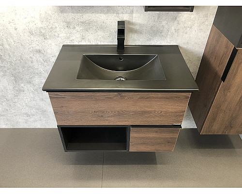 Santeh-Crystal.ru: Тумба с раковиной Comforty Франкфурт 75 00-00000889 подвесная Дуб шоколадно-коричневый Черная матовая Приобрести Тумба с раковиной Comforty Франкфурт 75 00-00000889 подвесная Дуб шоколадно-коричневый Черная матовая в магазине сантехники Santeh-Crystal.ru