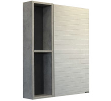 Зеркальный шкаф Comforty Франкфурт 60 00-00004331 Бетон светлый Черное матовое