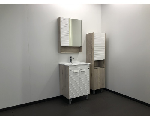 Приобрести Шкаф пенал Comforty Клеон 40 00-00003947 Белый Дуб дымчатый в магазине сантехники Santeh-Crystal.ru