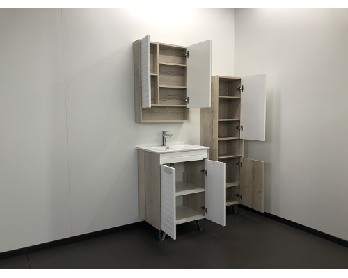 Приобрести Шкаф пенал Comforty Клеон 40 00-00003947 Белый Дуб дымчатый в магазине сантехники Santeh-Crystal.ru