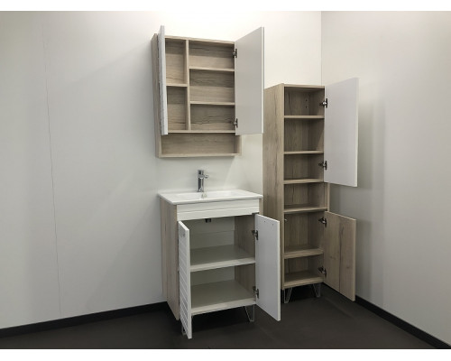 Приобрести Шкаф пенал Comforty Клеон 40 00-00003947 Белый Дуб дымчатый в магазине сантехники Santeh-Crystal.ru