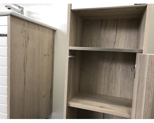 Приобрести Шкаф пенал Comforty Клеон 40 00-00003947 Белый Дуб дымчатый в магазине сантехники Santeh-Crystal.ru