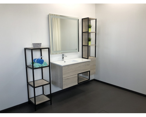 Заказать Шкаф пенал Comforty Мальме 35 00-00000825 подвесной Дуб дымчатый в магазине сантехники Santeh-Crystal.ru