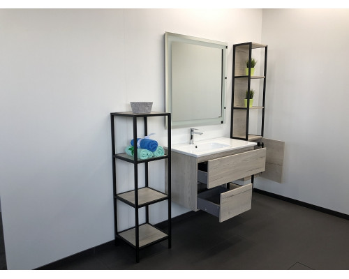 Заказать Шкаф пенал Comforty Мальме 35 00-00000825 подвесной Дуб дымчатый в магазине сантехники Santeh-Crystal.ru