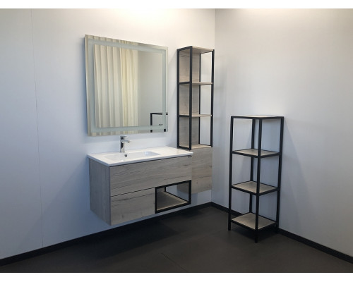 Заказать Шкаф пенал Comforty Мальме 35 00-00000825 подвесной Дуб дымчатый в магазине сантехники Santeh-Crystal.ru