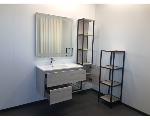 Заказать Шкаф пенал Comforty Мальме 35 00-00000825 подвесной Дуб дымчатый в магазине сантехники Santeh-Crystal.ru