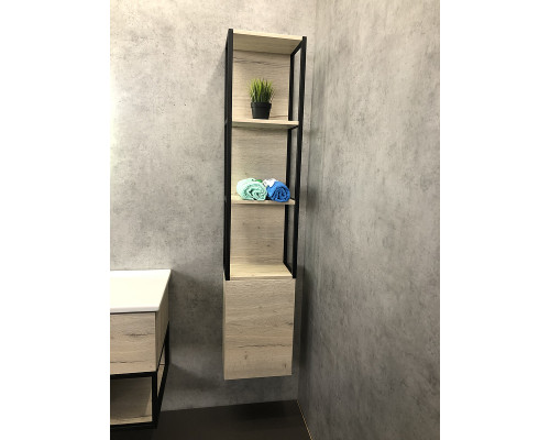 Заказать Шкаф пенал Comforty Мальме 35 00-00000825 подвесной Дуб дымчатый в магазине сантехники Santeh-Crystal.ru