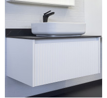 Тумба с раковиной Comforty Марсель 90 00-00013795 подвесная Белая матовая Калакатта Блэк