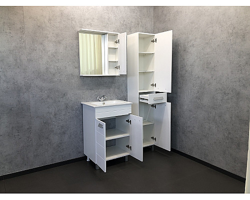 Купить Тумба с раковиной Comforty Модена М-60 00-00001642 Белая матовая в магазине сантехники Santeh-Crystal.ru