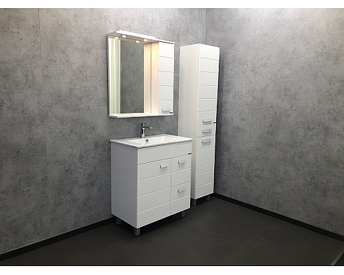 Приобрести Тумба с раковиной Comforty Модена М-75 00-00001643 Белая матовая в магазине сантехники Santeh-Crystal.ru