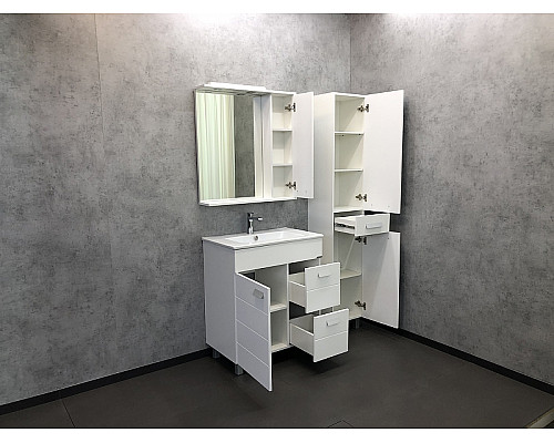 Приобрести Тумба с раковиной Comforty Модена М-75 00-00001643 Белая матовая в магазине сантехники Santeh-Crystal.ru