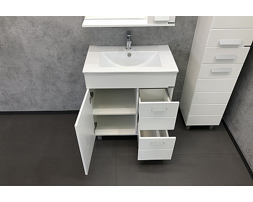 Приобрести Тумба с раковиной Comforty Модена М-75 00-00001643 Белая матовая в магазине сантехники Santeh-Crystal.ru