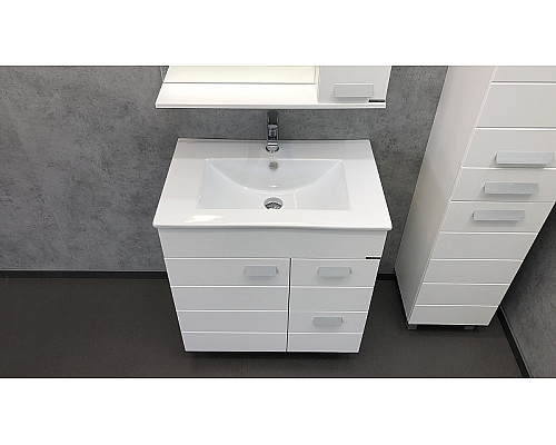 Приобрести Тумба с раковиной Comforty Модена М-75 00-00001643 Белая матовая в магазине сантехники Santeh-Crystal.ru