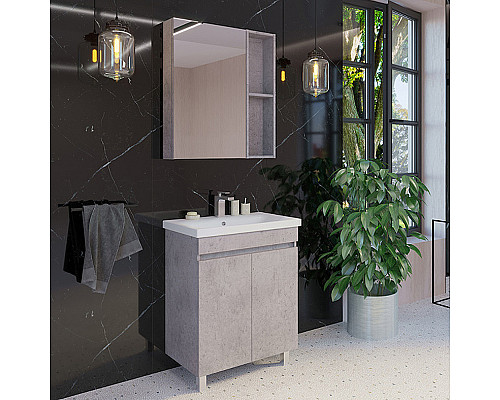 Santeh-Crystal.ru: Зеркальный шкаф Comforty Осло 60 00-00006490 Бетон светлый Купить Зеркальный шкаф Comforty Осло 60 00-00006490 Бетон светлый в магазине сантехники Santeh-Crystal.ru