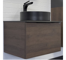 Тумба с раковиной Comforty Портленд 60 00-00013793 подвесная Дуб шоколадно-коричневый