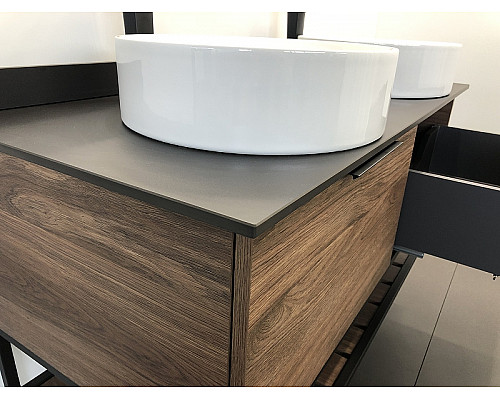 Santeh-Crystal.ru: Тумба с раковинами Comforty Порто 120-2 00-00001287 подвесная Дуб темно-коричневый Купить Тумба с раковинами Comforty Порто 120-2 00-00001287 подвесная Дуб темно-коричневый в магазине сантехники Santeh-Crystal.ru