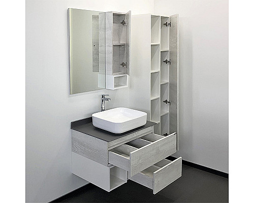 Заказать Тумба с раковиной Comforty Прага 75 00-00012790 подвесная Дуб белый в магазине сантехники Santeh-Crystal.ru