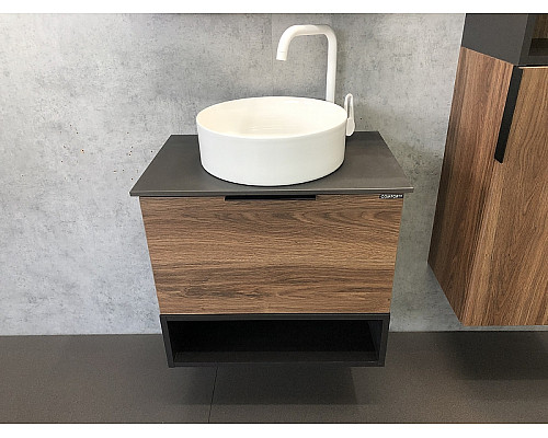 Santeh-Crystal.ru: Тумба с раковиной Comforty Штутгарт 60 00-00001698 подвесная Дуб темно-коричневый Черная столешница Купить Тумба с раковиной Comforty Штутгарт 60 00-00001698 подвесная Дуб темно-коричневый Черная столешница в магазине сантехники Santeh-Crystal.ru
