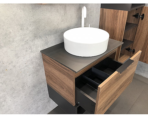 Santeh-Crystal.ru: Тумба с раковиной Comforty Штутгарт 60 00-00001698 подвесная Дуб темно-коричневый Черная столешница Купить Тумба с раковиной Comforty Штутгарт 60 00-00001698 подвесная Дуб темно-коричневый Черная столешница в магазине сантехники Santeh-Crystal.ru