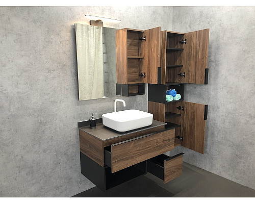 Santeh-Crystal.ru: Зеркало со шкафом Comforty Штутгарт 90 00004151038 Дуб темно-коричневый Черное матовое Купить Зеркало со шкафом Comforty Штутгарт 90 00004151038 Дуб темно-коричневый Черное матовое в магазине сантехники Santeh-Crystal.ru