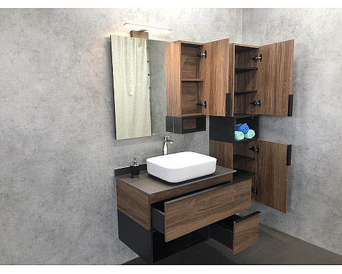 Santeh-Crystal.ru: Зеркало со шкафом Comforty Штутгарт 90 00004151038 Дуб темно-коричневый Черное матовое Купить Зеркало со шкафом Comforty Штутгарт 90 00004151038 Дуб темно-коричневый Черное матовое в магазине сантехники Santeh-Crystal.ru