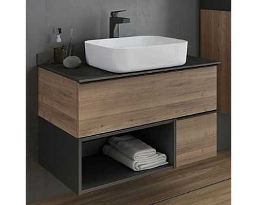 Santeh-Crystal.ru: Тумба с раковиной Comforty Штутгарт 90 00-00002868 подвесная Дуб темно-коричневый Черная матовая Купить Тумба с раковиной Comforty Штутгарт 90 00-00002868 подвесная Дуб темно-коричневый Черная матовая в магазине сантехники Santeh-Crystal.ru