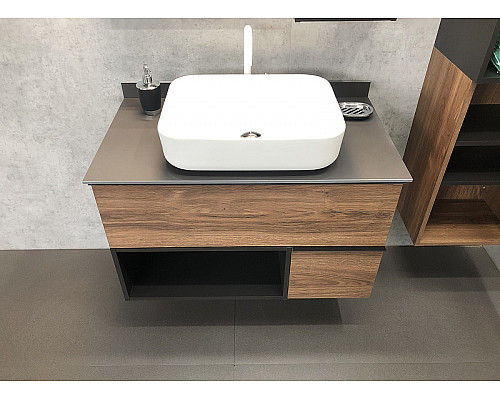 Santeh-Crystal.ru: Тумба с раковиной Comforty Штутгарт 90 00-00002868 подвесная Дуб темно-коричневый Черная матовая Купить Тумба с раковиной Comforty Штутгарт 90 00-00002868 подвесная Дуб темно-коричневый Черная матовая в магазине сантехники Santeh-Crystal.ru