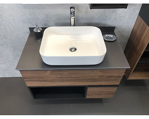 Santeh-Crystal.ru: Тумба с раковиной Comforty Штутгарт 90 00-00002868 подвесная Дуб темно-коричневый Черная матовая Купить Тумба с раковиной Comforty Штутгарт 90 00-00002868 подвесная Дуб темно-коричневый Черная матовая в магазине сантехники Santeh-Crystal.ru
