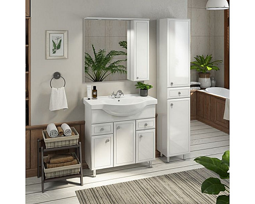 Santeh-Crystal.ru: Зеркало со шкафом Comforty Сочи 85 00003132119 Белый глянец Купить Зеркало со шкафом Comforty Сочи 85 00003132119 Белый глянец в магазине сантехники Santeh-Crystal.ru
