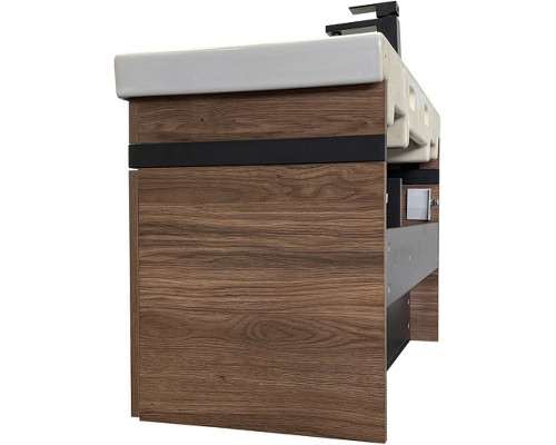 Заказать Тумба с раковиной Comforty Соло 90 00-00010979 подвесная Дуб темно-коричневый в магазине сантехники Santeh-Crystal.ru