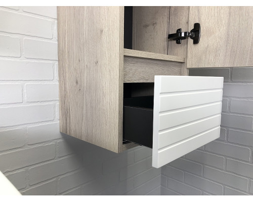 Заказать Шкаф пенал Comforty Страсбург 35 00-00006574 подвесной Дуб дымчатый Белый матовый в магазине сантехники Santeh-Crystal.ru