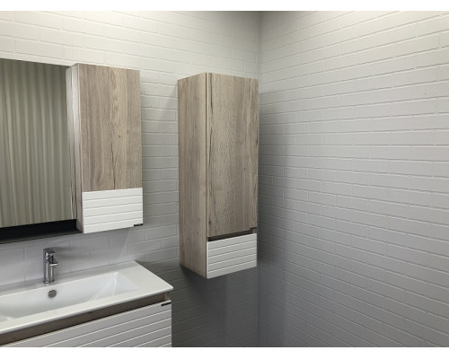 Заказать Шкаф пенал Comforty Страсбург 35 00-00006574 подвесной Дуб дымчатый Белый матовый в магазине сантехники Santeh-Crystal.ru