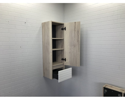 Заказать Шкаф пенал Comforty Страсбург 35 00-00006574 подвесной Дуб дымчатый Белый матовый в магазине сантехники Santeh-Crystal.ru