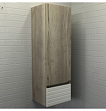 Шкаф пенал Comforty Страсбург 35 00-00006574 подвесной Дуб дымчатый Белый матовый