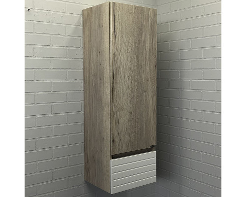 Заказать Шкаф пенал Comforty Страсбург 35 00-00006574 подвесной Дуб дымчатый Белый матовый в магазине сантехники Santeh-Crystal.ru